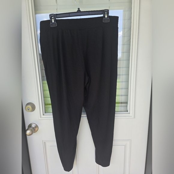 Eileen Fisher Pull On Pants Size PL Black Women Cropped 32x25 Minimalist - Picture 9 of 11